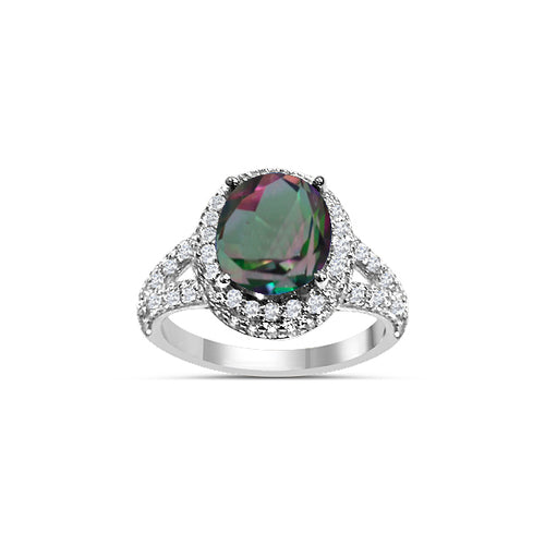 Caymanique Ring in 925 Sterling Silver and CZs, 2.50cttw