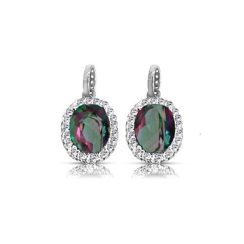 Caymanique Earrings in 925 Sterling Silver and CZs, 3.50cttw