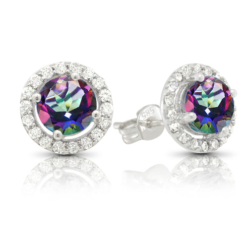 Caymanique Earrings in 925 Sterling Silver and CZs, 2cttw