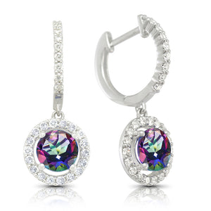 Caymanique Earrings in 925 Sterling Silver and CZs, 3cttw