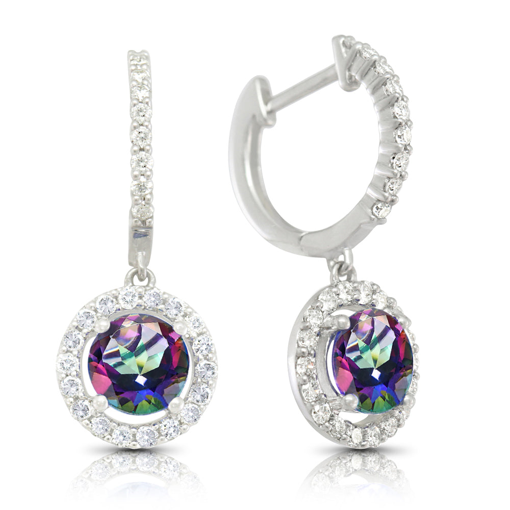 Caymanique Earrings in 925 Sterling Silver and CZs, 3cttw