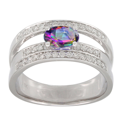 Caymanique Ring with 1.70cttw diamonds in 14kt White Gold