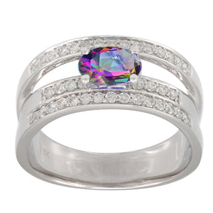 Caymanique Ring with 1.70cttw diamonds in 14kt White Gold