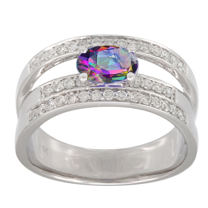Caymanique Ring with 1.70cttw diamonds in 14kt White Gold