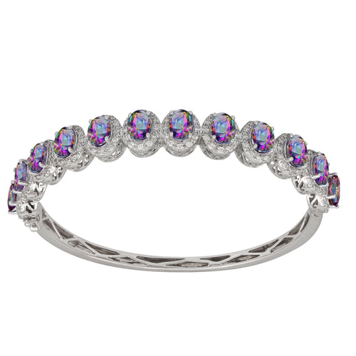 Caymanique Bangle in 925 Sterling Silver and CZs, 8.0cttw