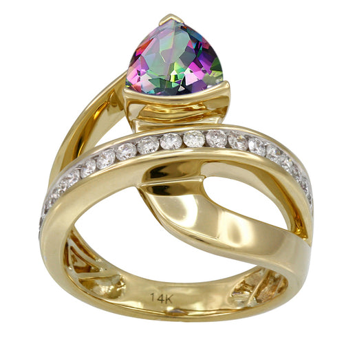 Caymanique Ring with 0.80cttw diamonds in 14kt Yellow Gold
