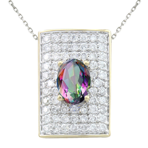 Caymanique Pendant in 925 Sterling Silver and CZs, 2.0cttw