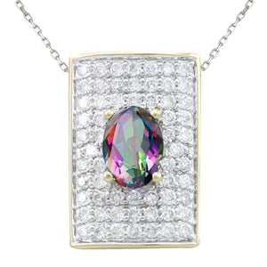 Caymanique Pendant in 925 Sterling Silver and CZs, 2.0cttw