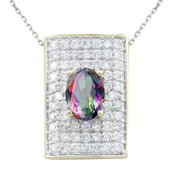Caymanique Pendant in 925 Sterling Silver and CZs, 2.0cttw