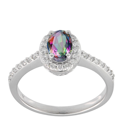 Caymanique Ring in 925 Sterling Silver and CZs, 1.50cttw