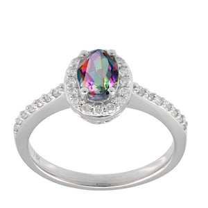 Caymanique Ring in 925 Sterling Silver and CZs, 1.50cttw