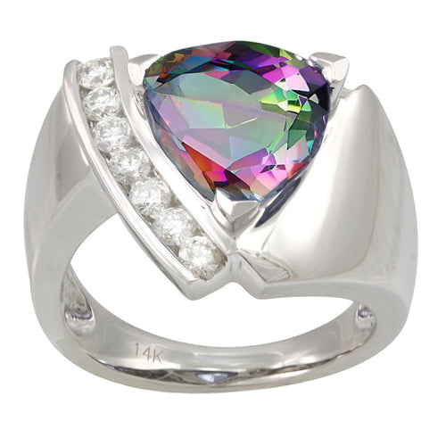 Caymanique Ring with 0.80cttw diamonds in 14kt White Gold