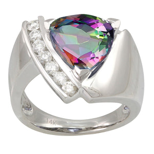 Caymanique Ring with 0.80cttw diamonds in 14kt White Gold