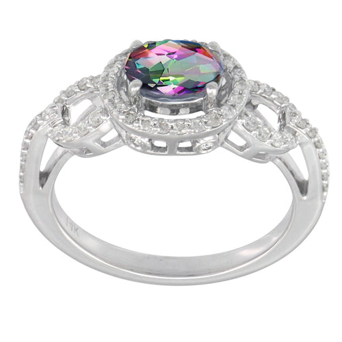 Caymanique Ring in 925 Sterling Silver and CZs, 1.90cttw