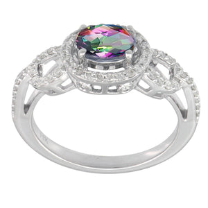 Caymanique Ring in 925 Sterling Silver and CZs, 1.90cttw