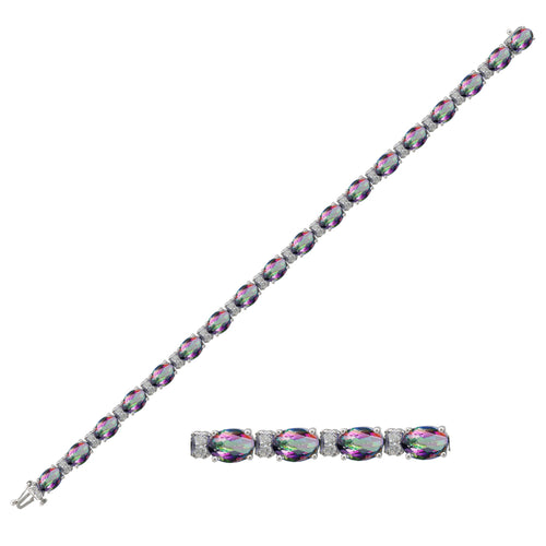 Caymanique Bracelet in 925 Sterling Silver and CZs,8cttw