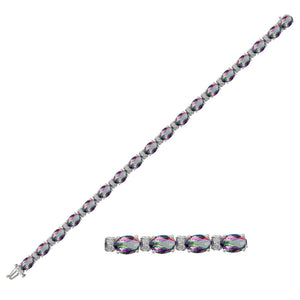 Caymanique Bracelet in 925 Sterling Silver and CZs,8cttw