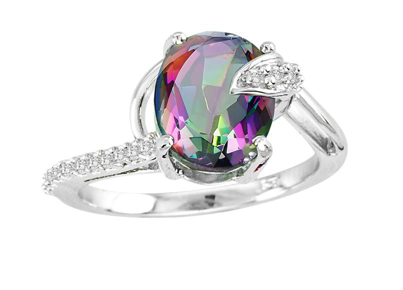 Caymanique Ring in 925 Sterling Silver and CZs, 1.40cttw