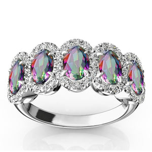 Caymanique Ring in 925 Sterling Silver and CZs, 3.0cttw