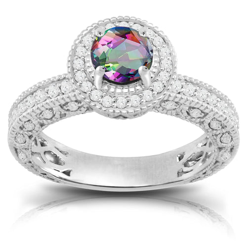 Caymanique Ring in 925 Sterling Silver and CZs, 1.55cttw